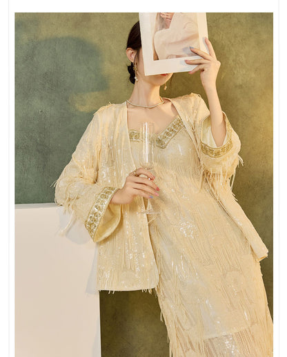 Autumn High-End Embroidered Tassel Cardigan | New Chinese Style Top