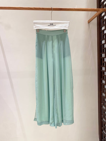 High-Waist Wide-Leg Draped Pants for Women