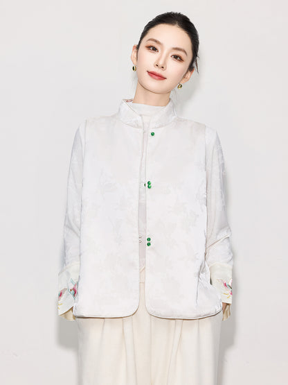 High-End Elegant Jacquard Vest Top for Women