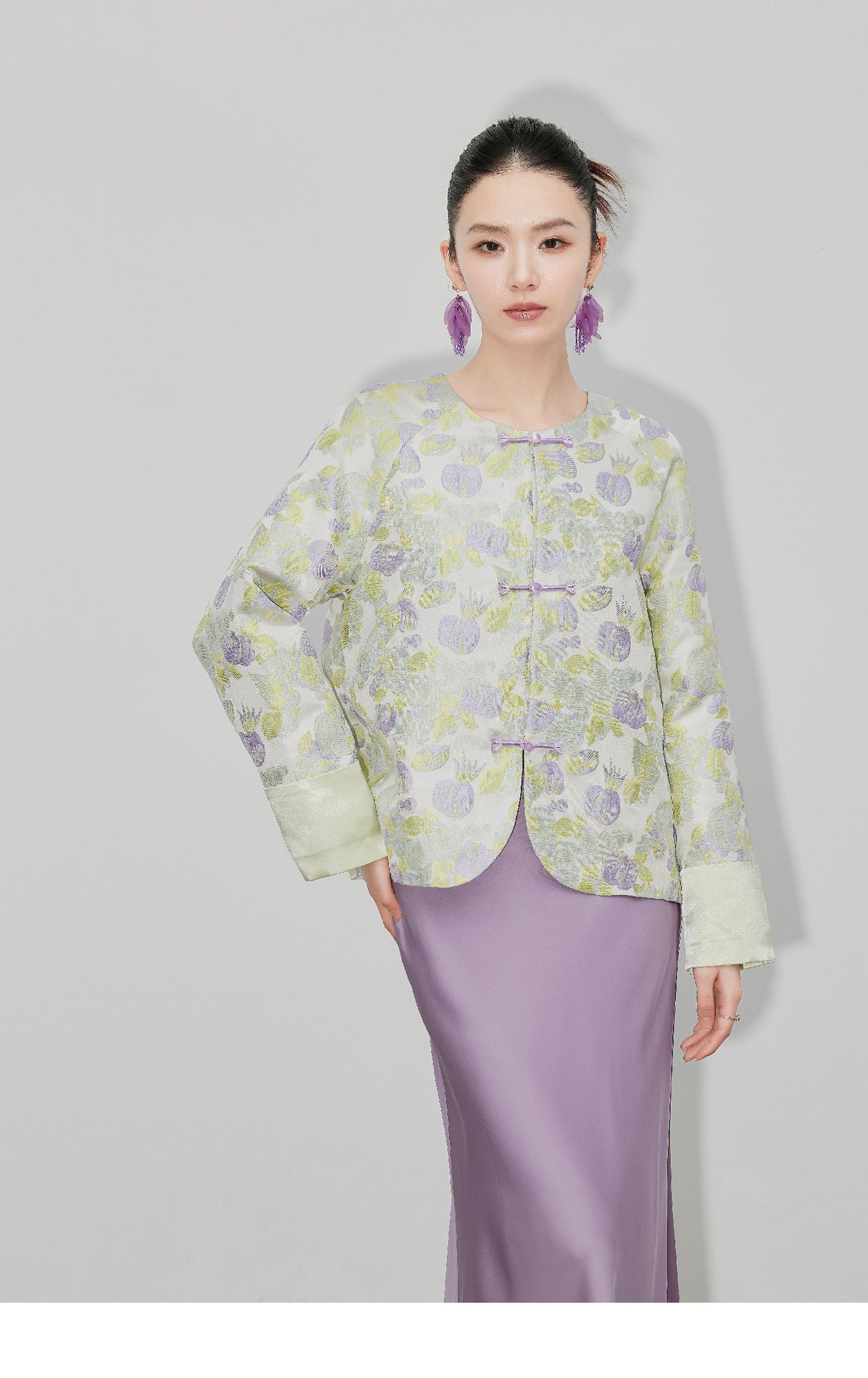 Autumn Women's Tulip Brocade Jacquard Elegant Jacket