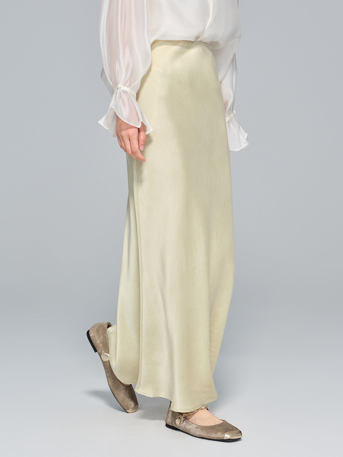 Elegant Light National Style Copper Ammonia Silk Skirt