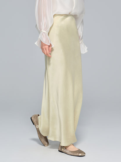 Elegant Light National Style Copper Ammonia Silk Skirt