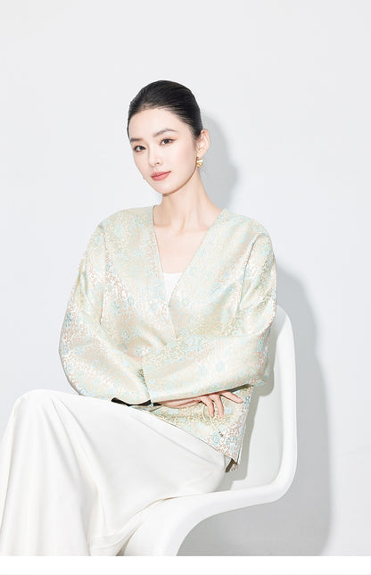 Stylish Autumn Jacquard Collar Blouse for Women