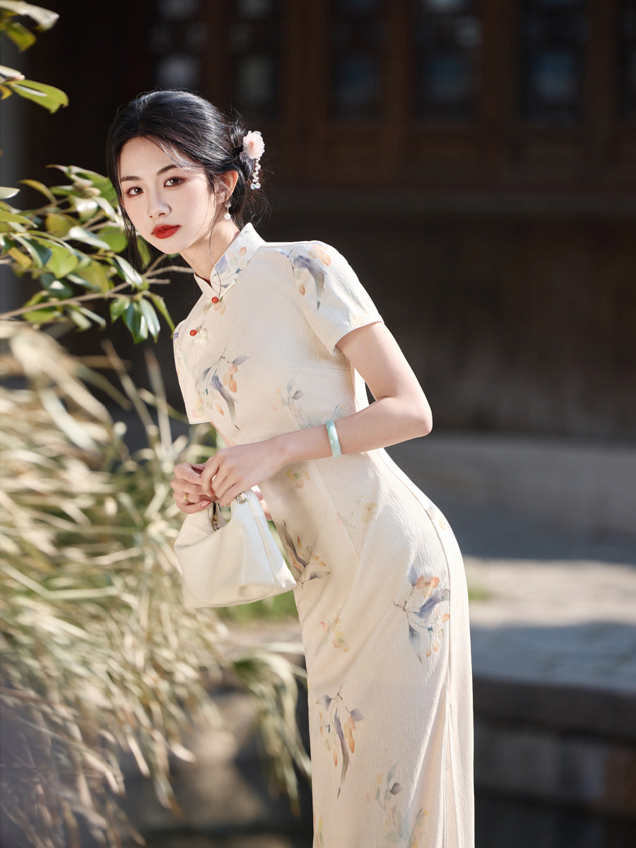 New Chinese Style Cheongsam – High-End Slim Fit Daily Dress