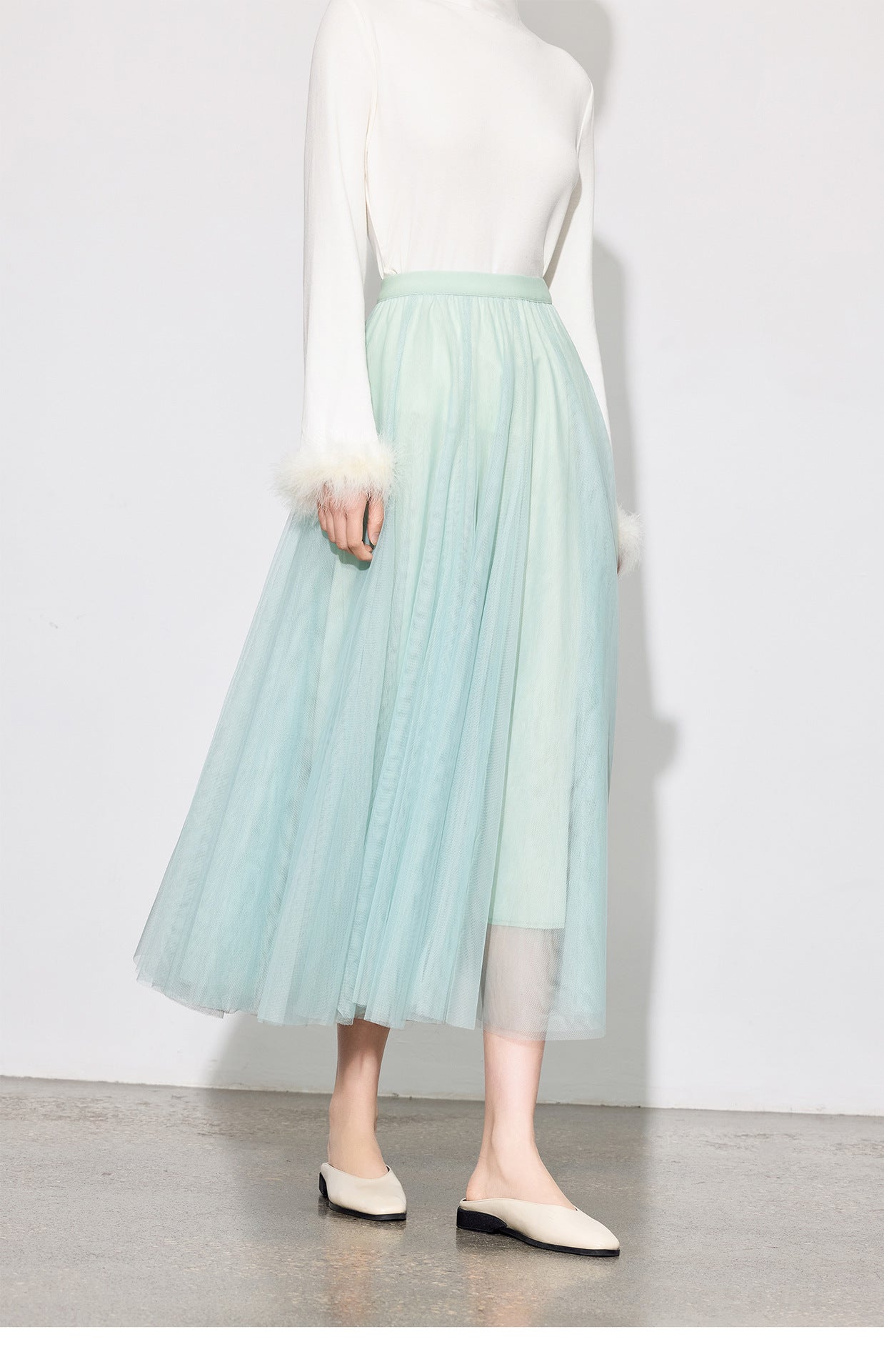 Chic Layered Tulle Skirt — High Waist Fairy Midi A-Line Skirt