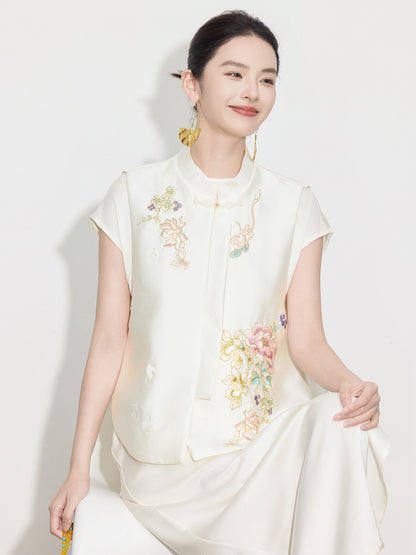 Elegant Chinese Style Design Sense Vest Top