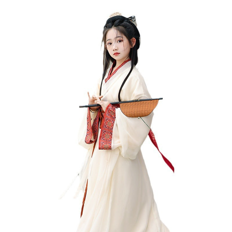 Girls’ Summer Hanfu | Wei Jin Style Daily Warring States Robe Fairy Dress