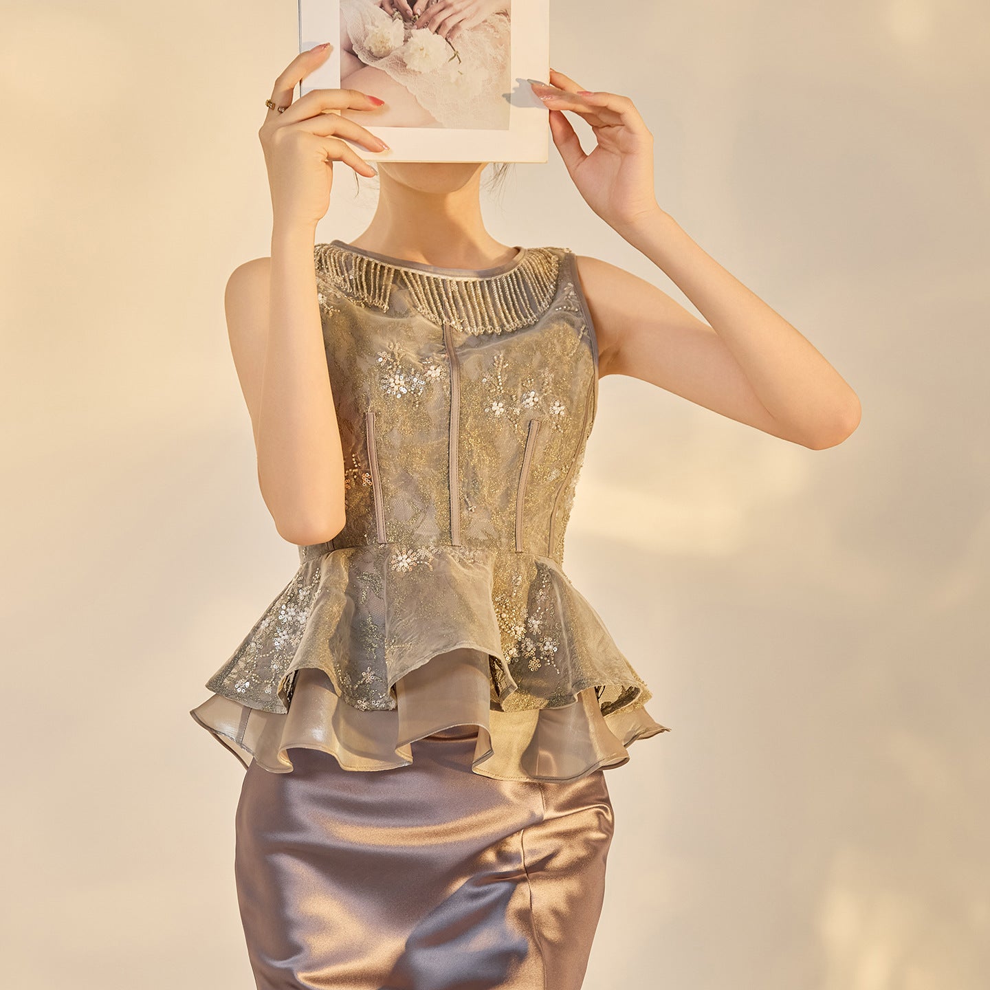 Elegant National Style Jacquard Beaded Embroidery Women's Set