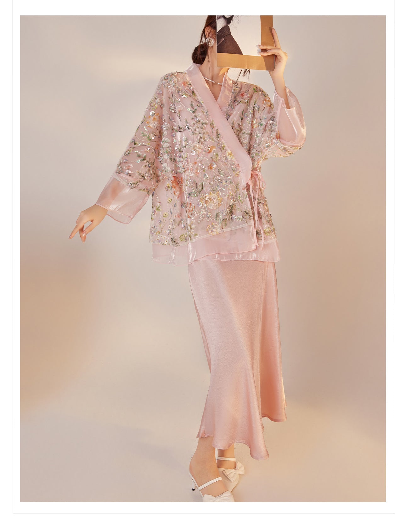 New Chinese Style Beaded Sequin Embroidered Light Luxury Elegant Top