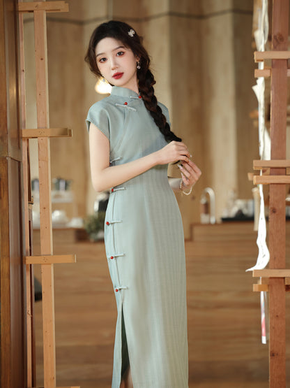 2025 Spring Summer Cheongsam – Slim Fit Artistic Chinese Dress