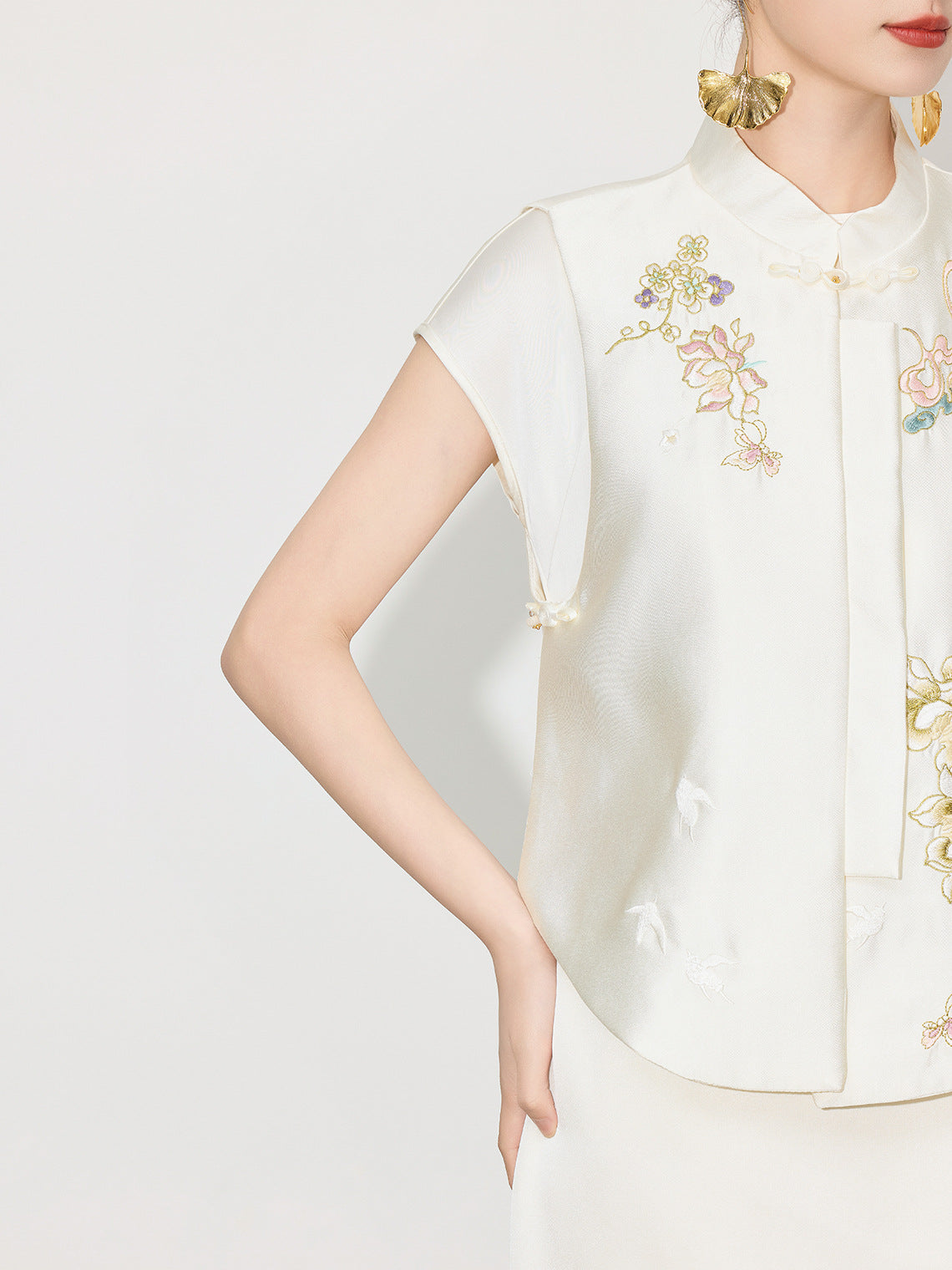 Elegant Chinese Style Design Sense Vest Top