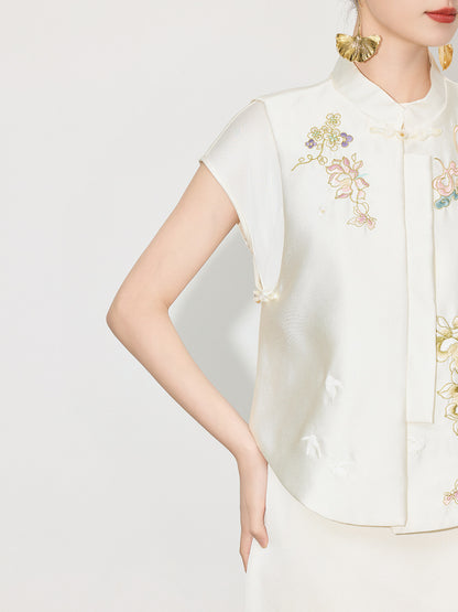 Elegant Chinese Style Design Sense Vest Top