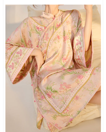 2026 Summer New Chinese Style Printed Rayon Loose Elegant Blouse