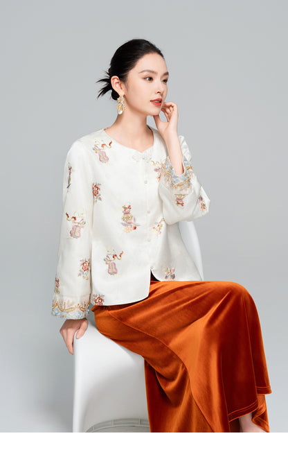 Elegant Embroidered Sequin Beaded Jacket for Women