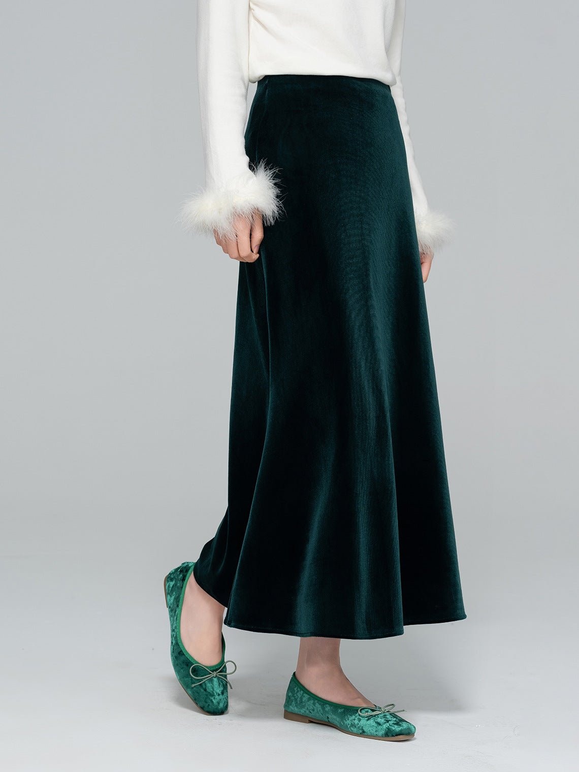 Autumn High-Waist Velvet Mermaid Skirt for Women