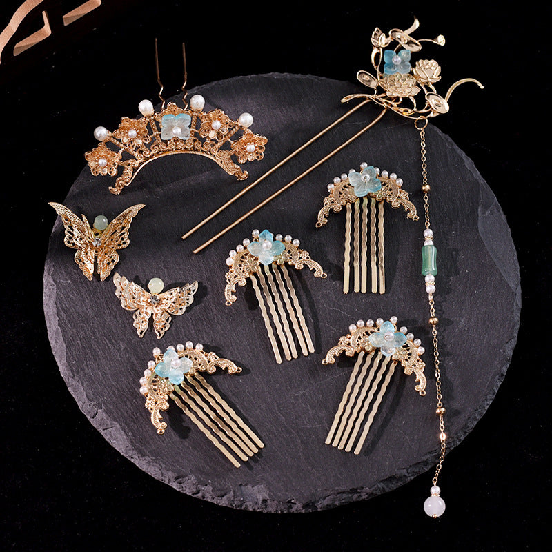 Elegant Ancient Costume Perm Flower Hairpin Hanfu Tang Style Hair Accessory