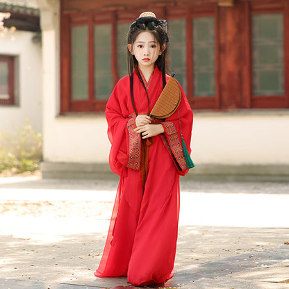 Girls’ Summer Hanfu | Wei Jin Style Daily Warring States Robe Fairy Dress