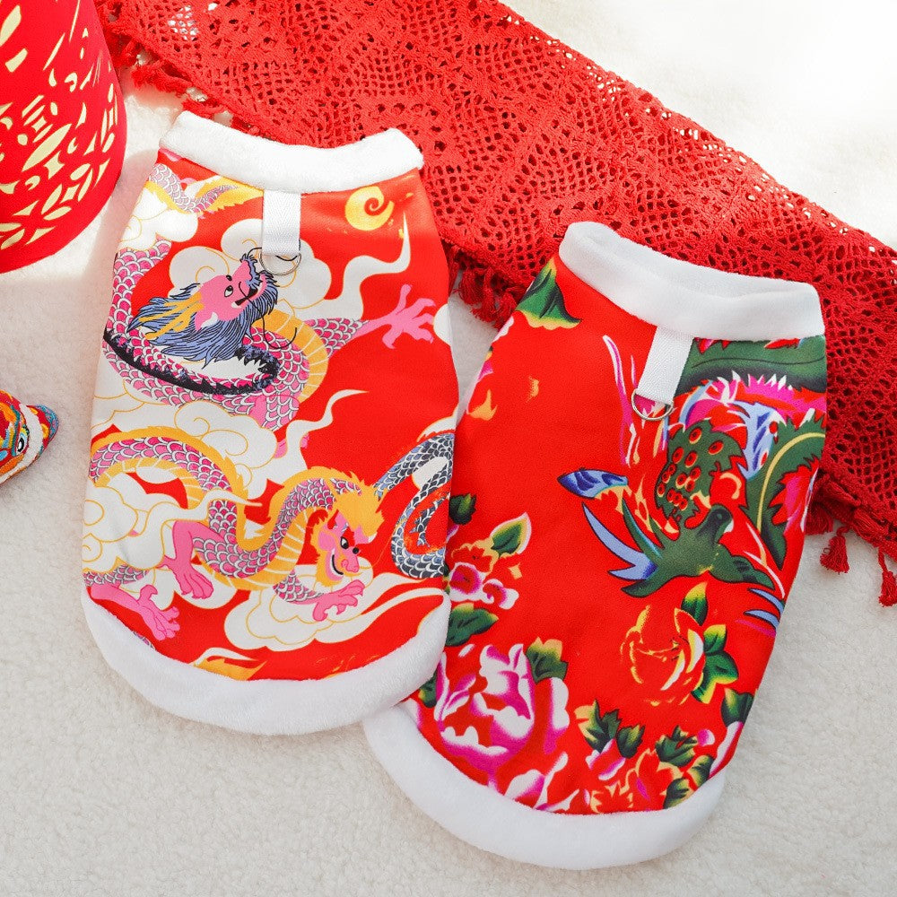 Pet Northeast Large Floral Coat Warm Cotton Jacket for Dogs & Cats