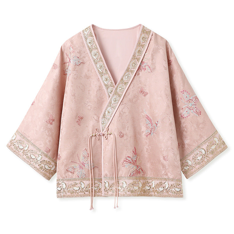 2025 Early Autumn Elegant New Chinese Style Embroidered Jacquard Coat | National Style