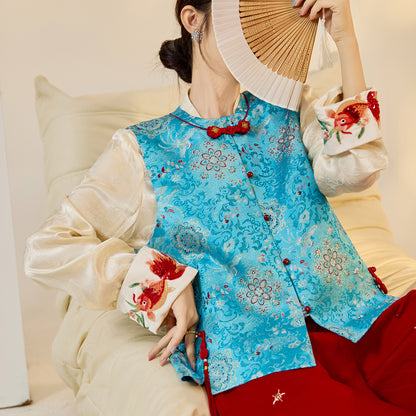 Early Autumn Retro Embroidered Vest | New Chinese Style Women's Top