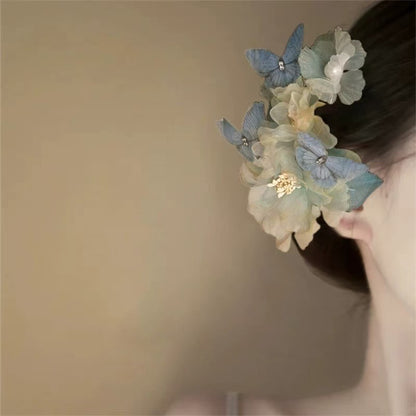 Dreamy Cloud Peony Handmade Silk Flower Hairpin Fairy Hanfu Hair Accessory