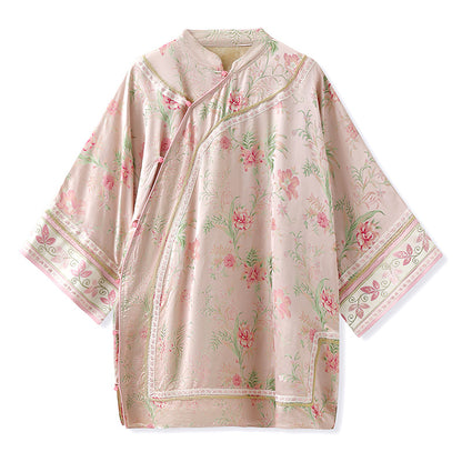 2026 Summer New Chinese Style Printed Rayon Loose Elegant Blouse