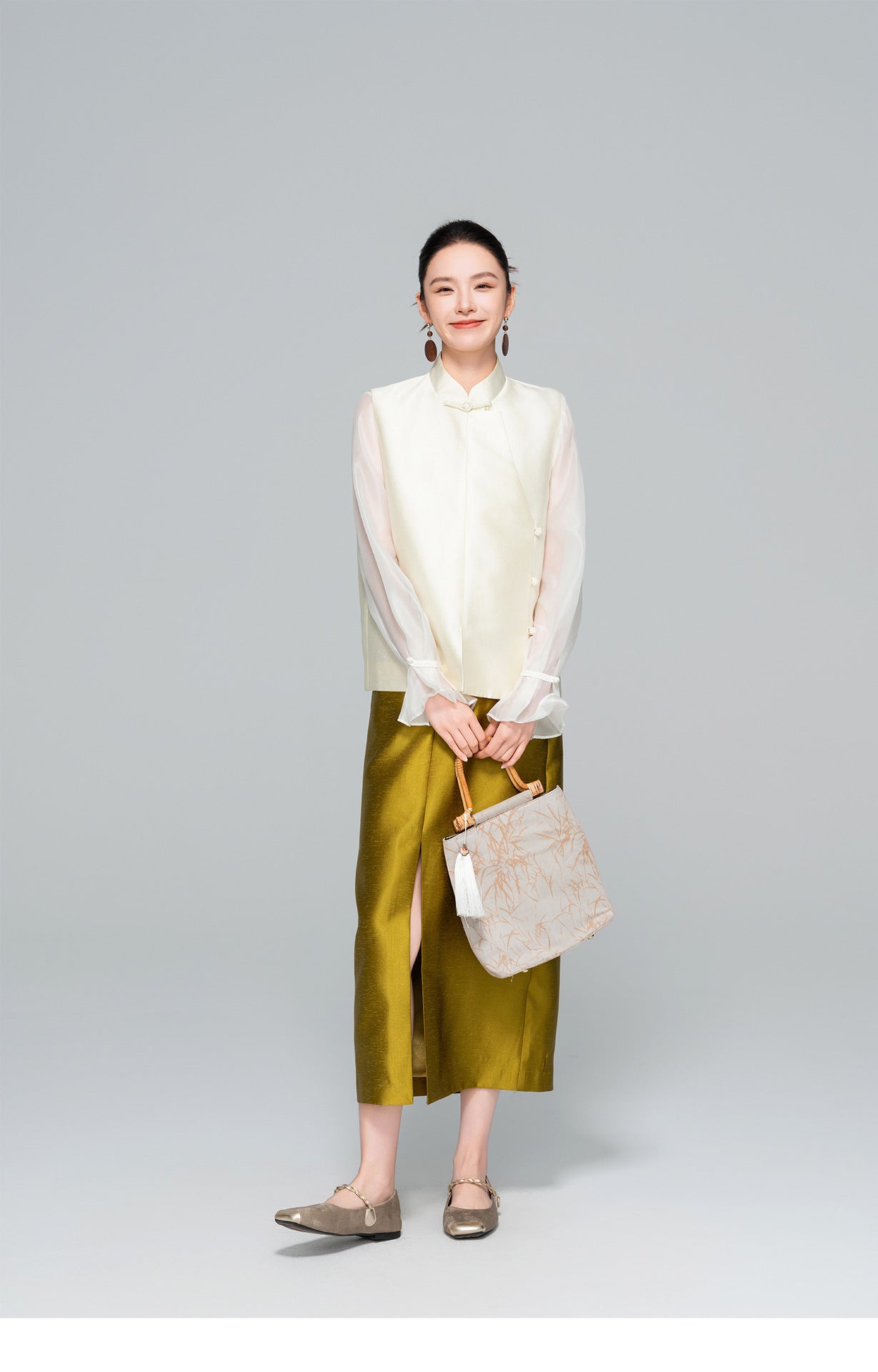 Layered Sleeveless Vest with Side Slit for Women