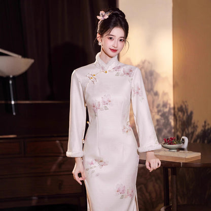 High-End Chinese Qipao – Gorgeous Winter Dress for Women