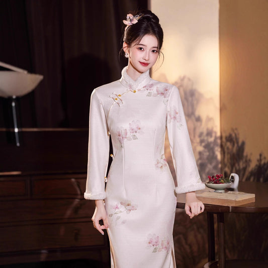 High-End Chinese Qipao – Gorgeous Winter Dress for Women