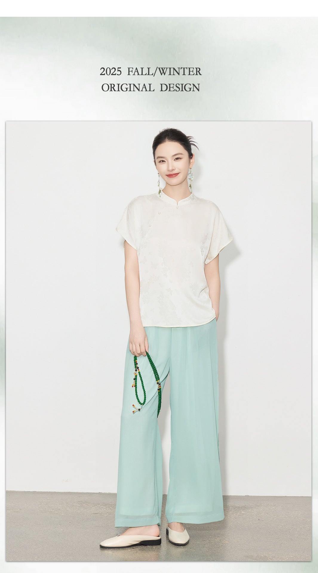 High-Waist Wide-Leg Draped Pants for Women