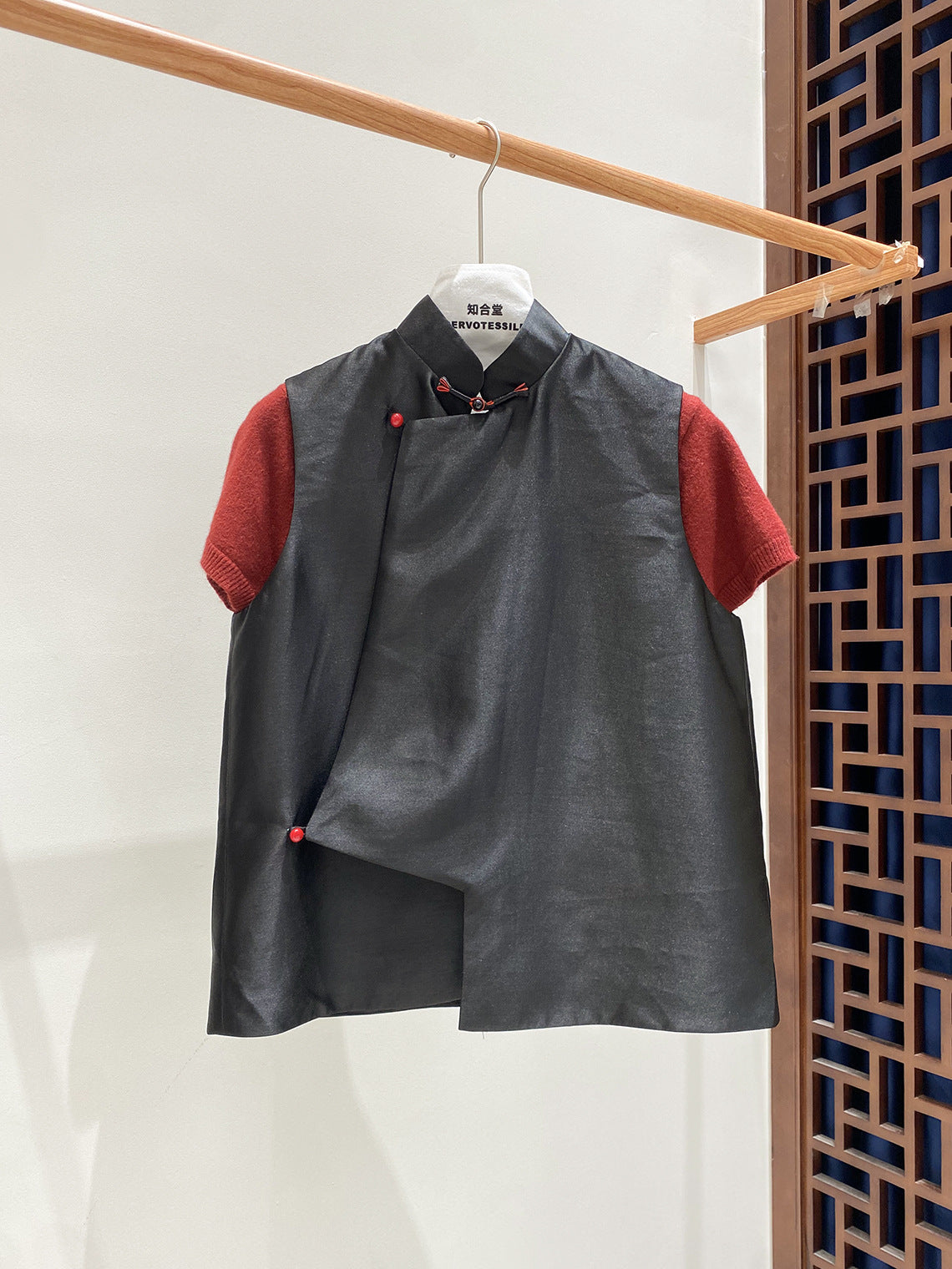 Elegant Stand Collar Layered Vest