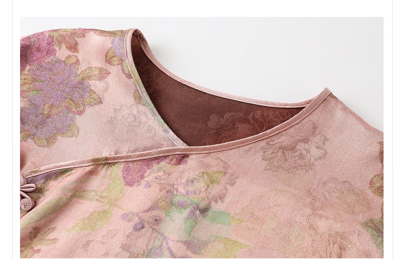 2025 New Chinese Style Light Luxury Jacket | Elegant Printed Rayon Women's Top