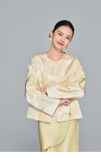 Slimming Jacquard Women's Jacket