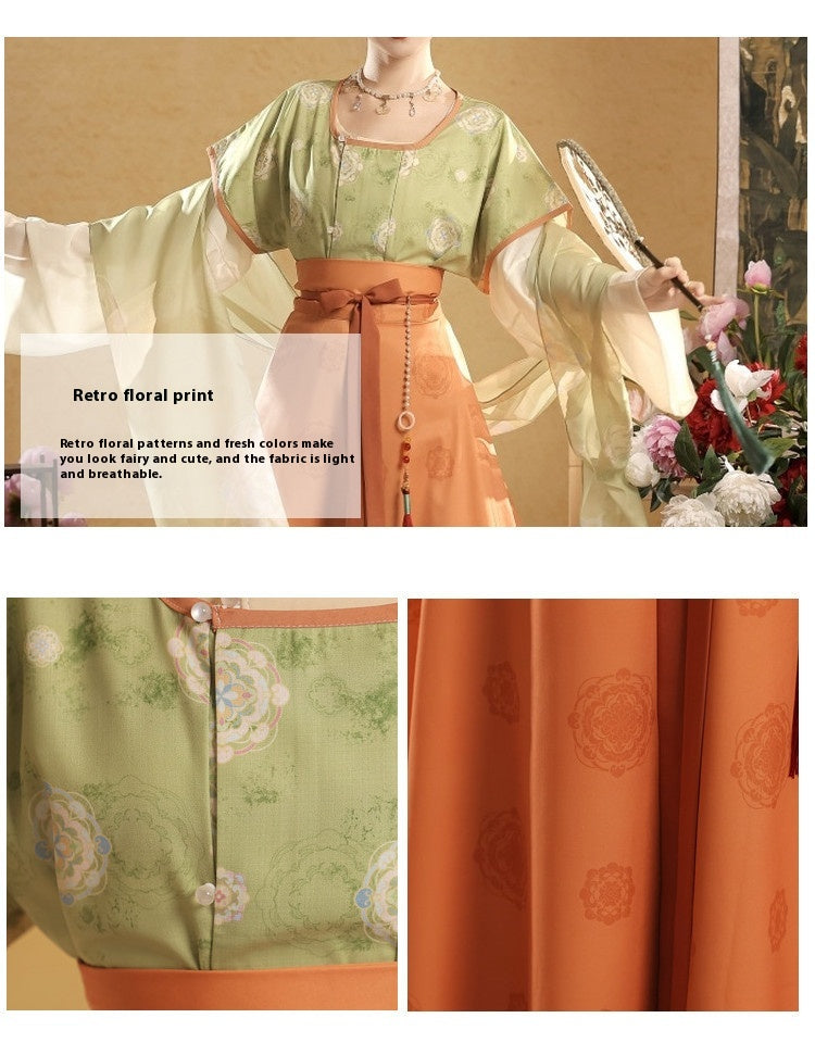 Tang Dynasty Hanfu Set — Beizi Shirt & Eight-Panel Waist Skirt