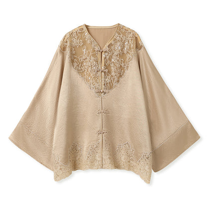 New Chinese Style Embroidered Jacket Skirt Set | Heavy Bead Lace Patchwork