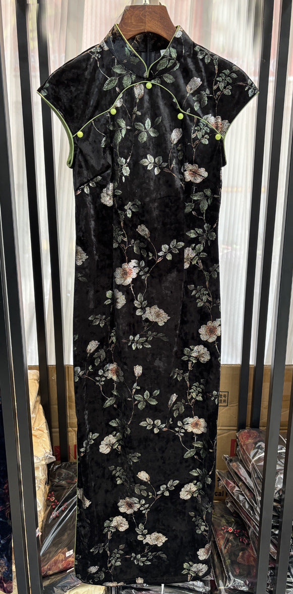 New Chinese Style Cheongsam – Blue Elegant Daily Dress