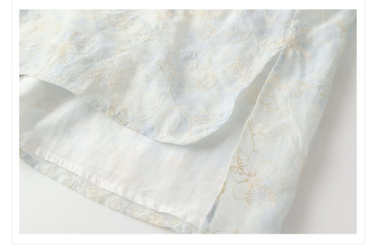 Early Autumn Retro Embroidered Top | New Chinese Style Artistic Shirt