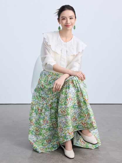 Chic Summer Floral Midi Skirt for Women