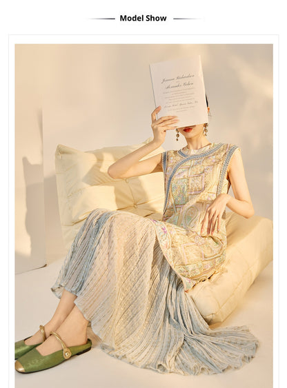 High-End Summer Dress for Women |New Chinese Style Embroidered Long Dress