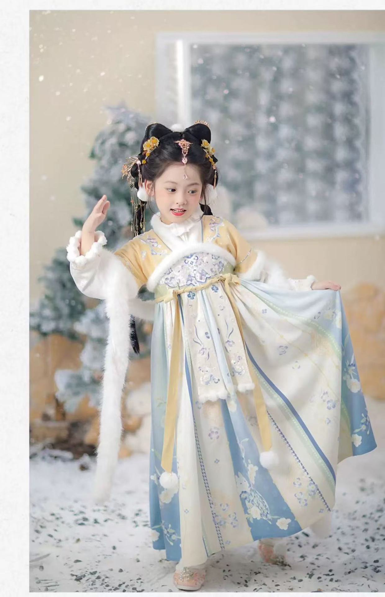 Children’s Winter Hanfu | Thickened Tang Suit New Year Outfit for Girls