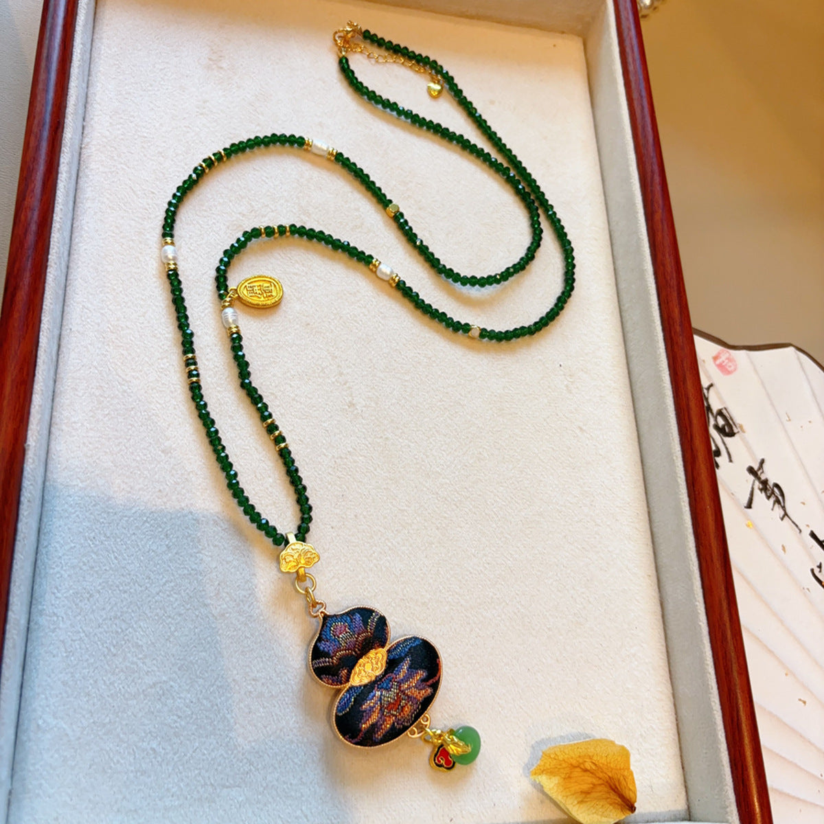 Handmade Song Brocade Gourd Necklace | New Chinese Style Cultural Heritage Accessory
