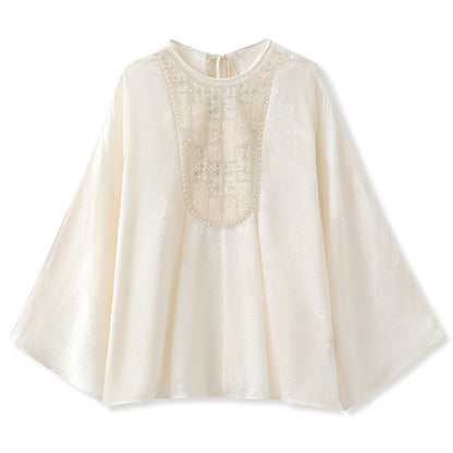 New Chinese Style Beaded Embroidered High-End Blouse for Women