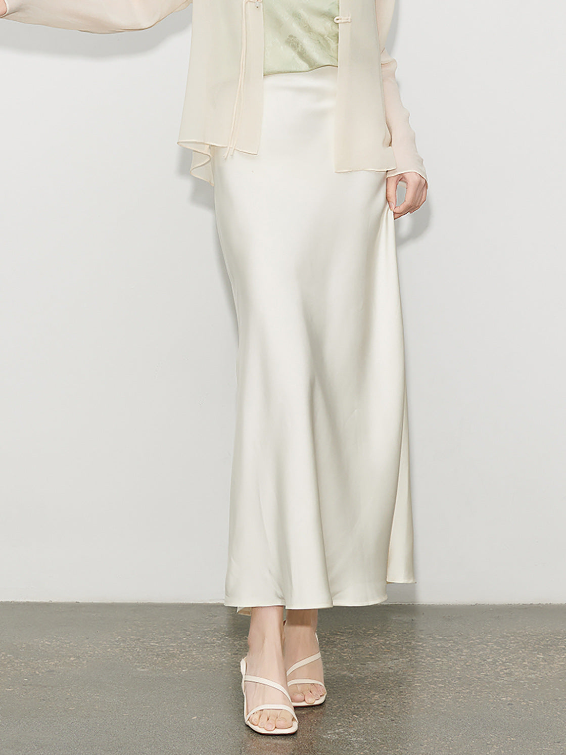 Chic High-End Acetate Midi Mermaid Skirt