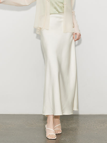 Chic High-End Acetate Midi Mermaid Skirt