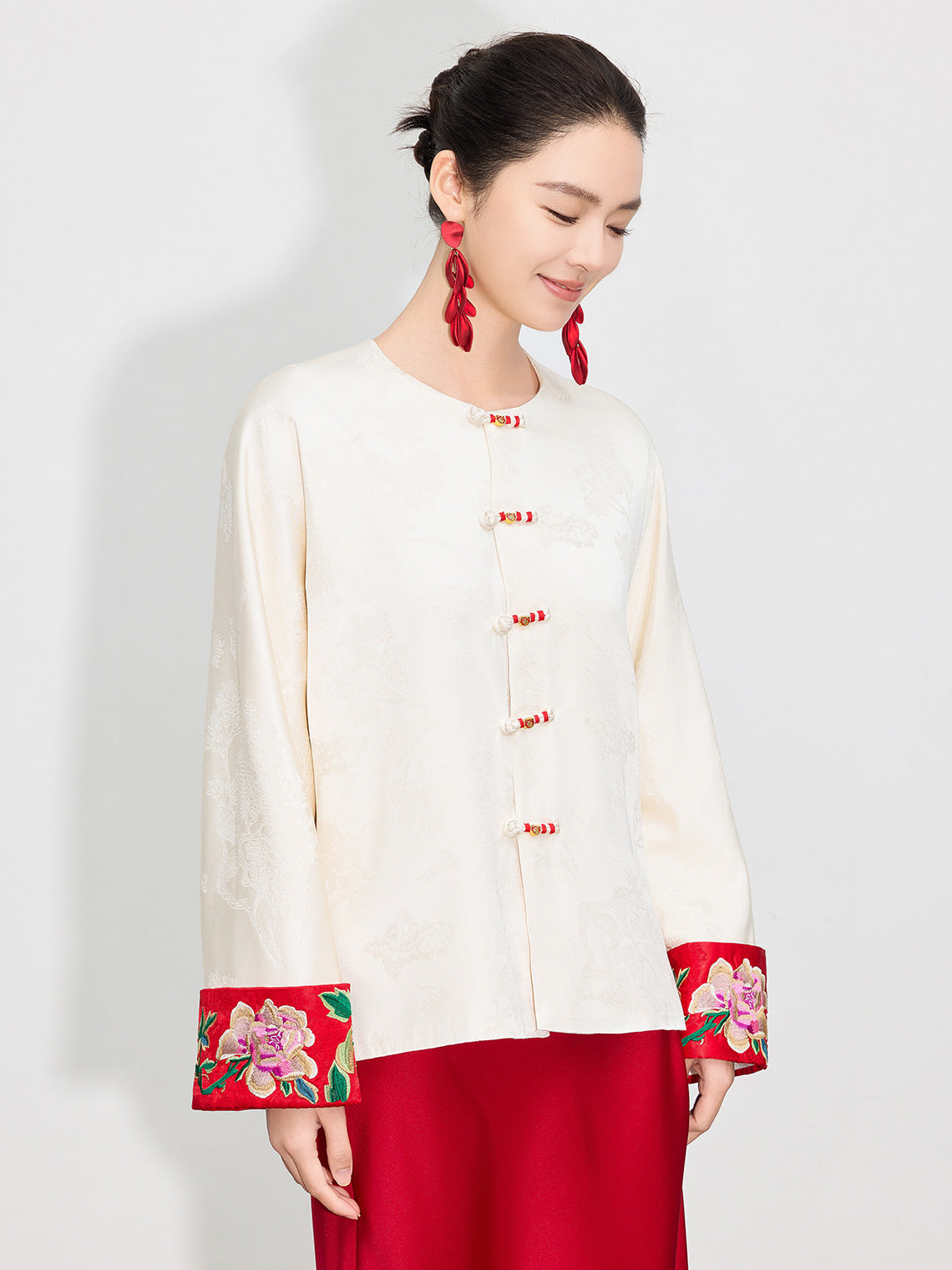 Stylish National Style Embroidered Top for Women