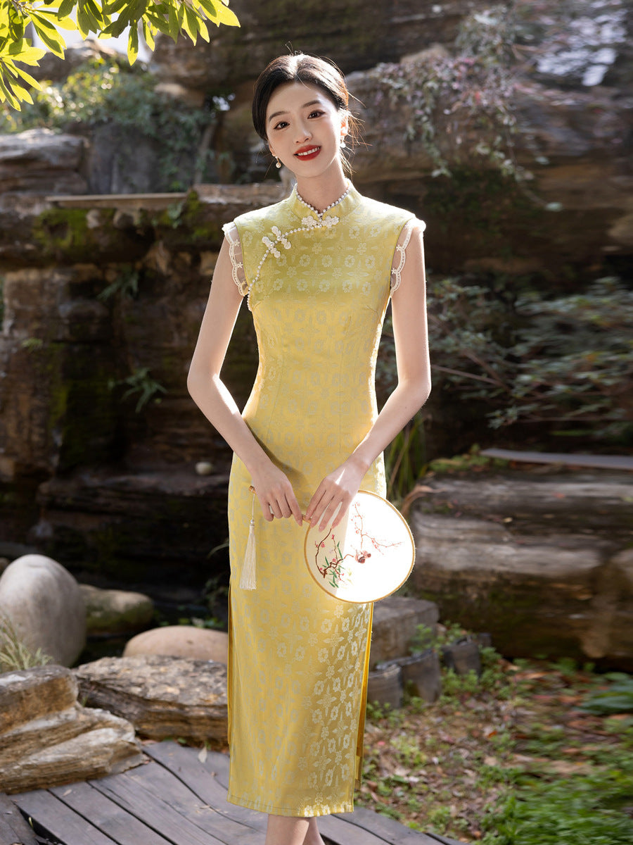 Exquisite Waist-Cinching Qipao – Elegant Everyday Wear Dress