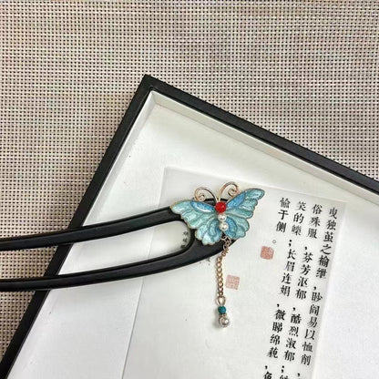 Hanfu Side Hair Clip Ming Song Style Qipao Accessory Enamel Lily Bell Hairpin