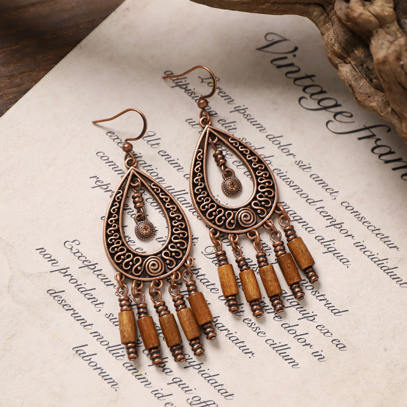 Vintage Boho Tassel Earrings — Niche Chinese Ethnic Long Drop Earrings