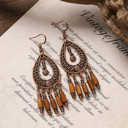 Vintage Boho Tassel Earrings — Niche Chinese Ethnic Long Drop Earrings
