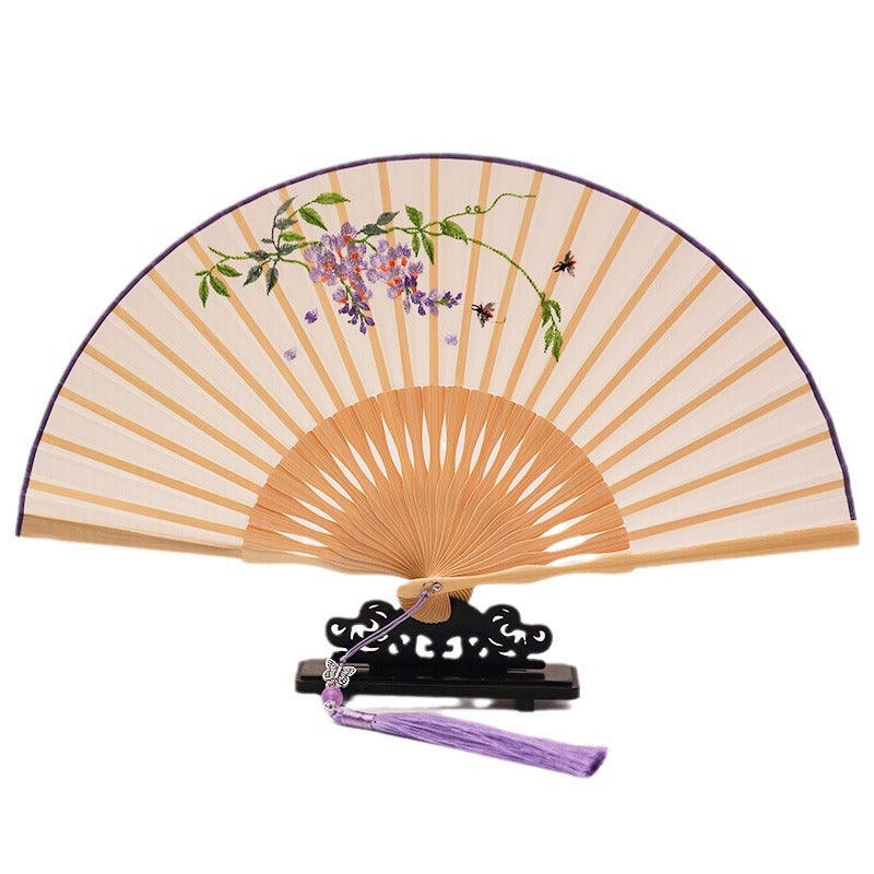 Ancient Style Suzhou Embroidered Fan — Portable Chinese Style Fan